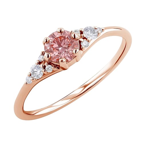 Zásnubní prsten s certifikovaným fancy pink lab-grown diamantem Diana