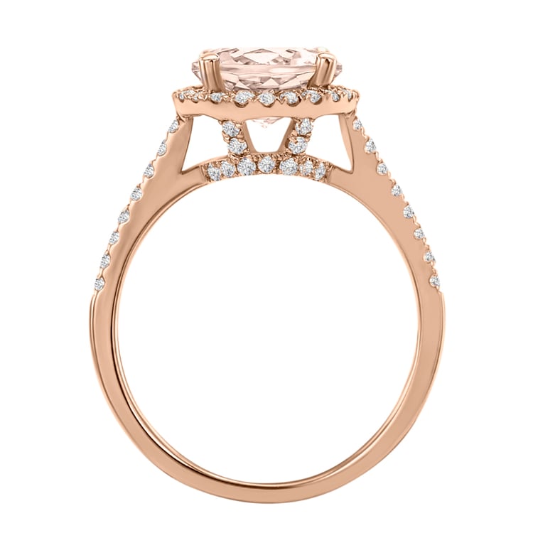 Zlatý prsten s morganitem v růžovém zlatě 29747