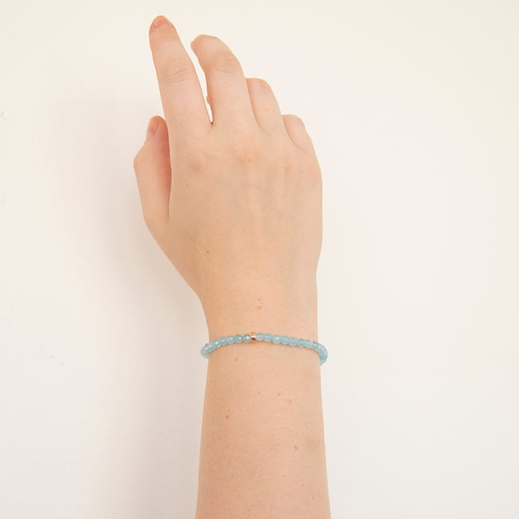 Stříbrná kolekce šperků s akvamarínovými korálky Lugo 109223