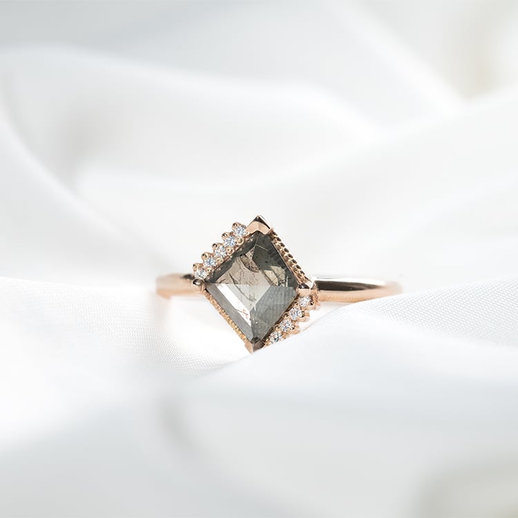 Lozenge prsten se salt and pepper diamantem a diamanty Talley 131305