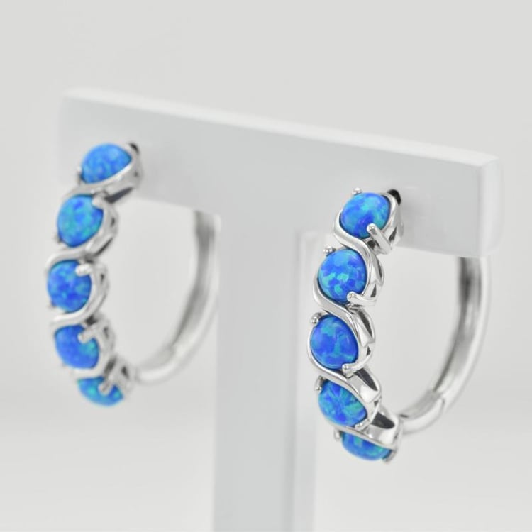 Opálové kruhové náušnice 35776