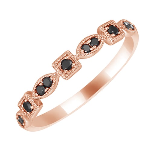 Zlatý eternity prsten s černými diamanty Hadya