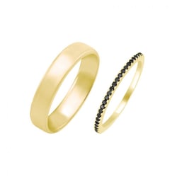Zlatý eternity prsten s černými diamanty a pánský komfortní Oana