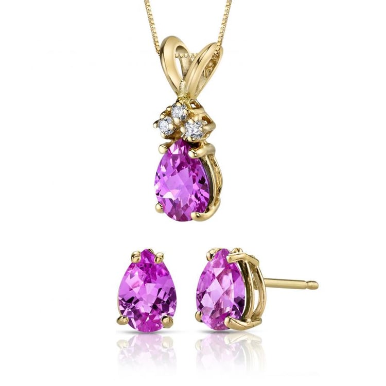 Zlaté šperky růžovými safíry Riva 9641