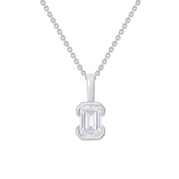 Minimalistický přívěsek ze stříbra s emerald diamantem Lias