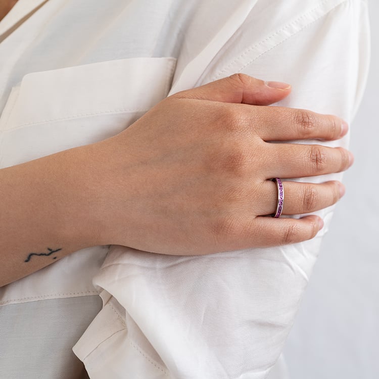 Safírový eternity prsten ze stříbra Urian 120716