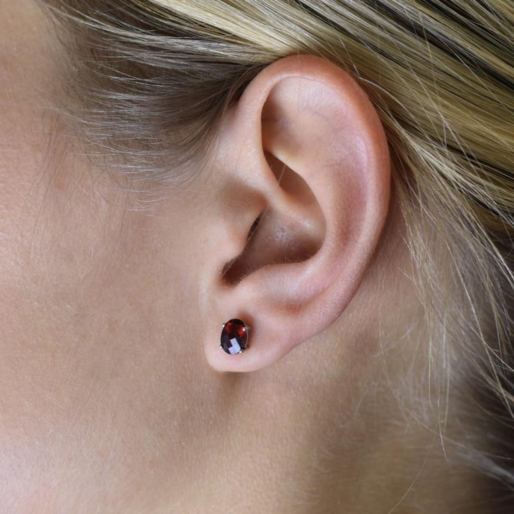 Náušnice ze zlata s granáty 17246