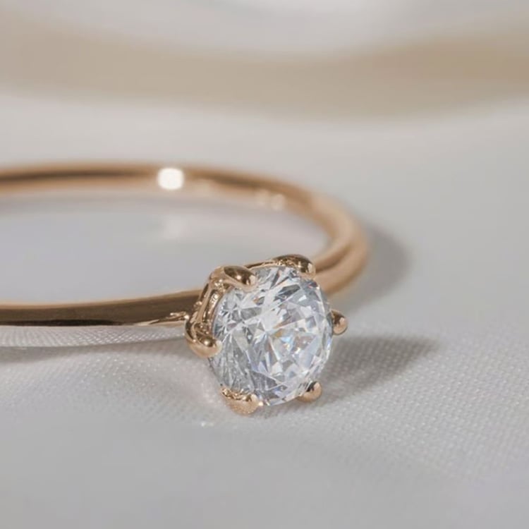 Zásnubní prsten ze zlata v oříškové barvě s lab-grown diamantem Birdie 166644