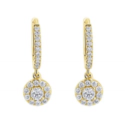 Zlaté kruhové náušnice s 0.13ct lab-grown diamantem Madhu