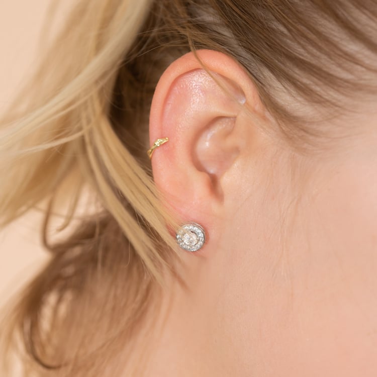 Halo náušnice s moissanity a diamanty Zulfikar 102074