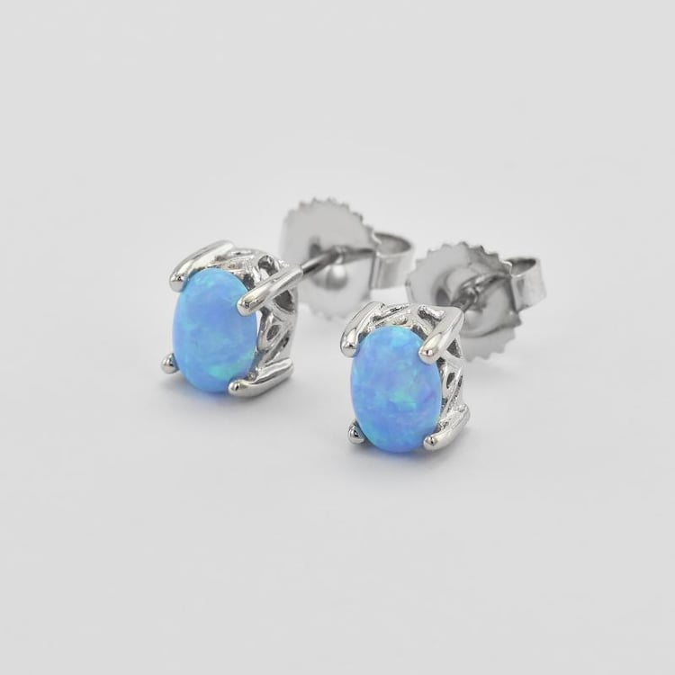 Stříbrné náušnice s modrými opály 26119