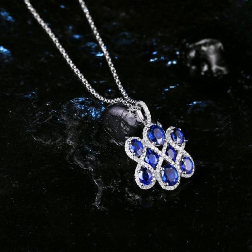 Zlatý náhrdelník se safíry Namiss 9974