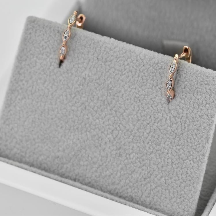 Stříbrné kruhové náušnice s lab-grown diamanty Wontisa 103979