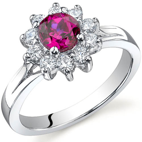 Rubínový květ ve stříbrném prstenu Yves