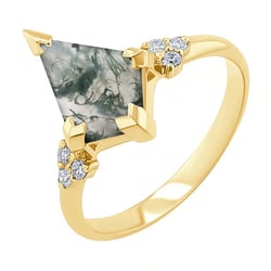 Jedinečný rozvodový prsten s mechovým achátem Kettil