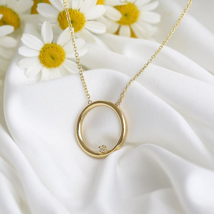 Zlatý karma náhrdelník s diamantem 82270