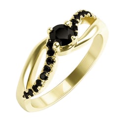 Zásnubní prsten s černými diamanty Ewie