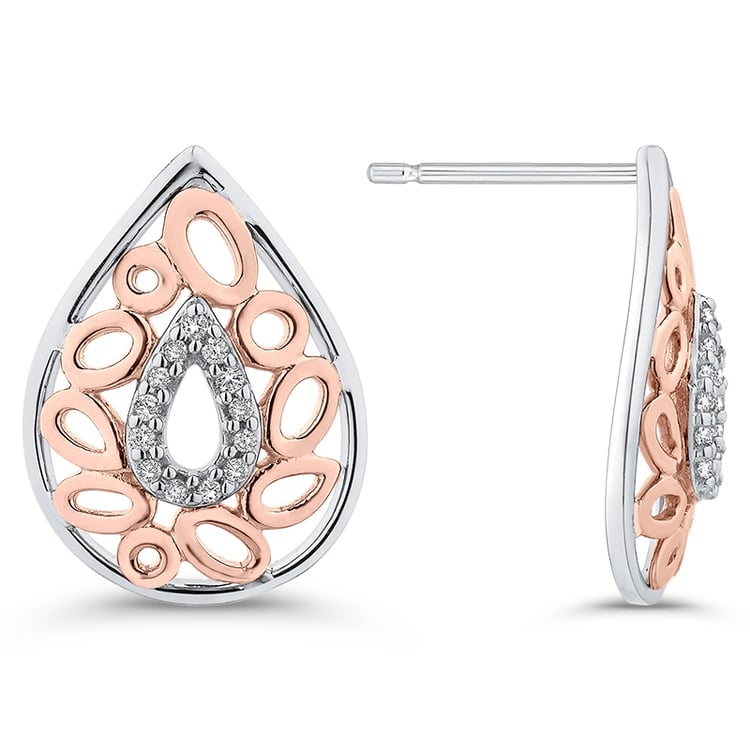 Zlaté náušnice s diamanty 50084