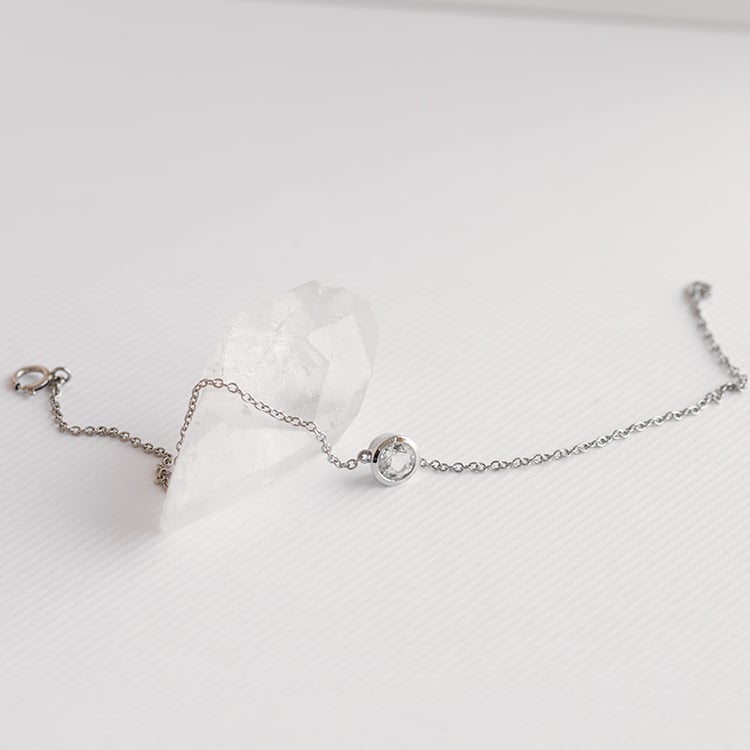 Zlatý náramek s bílým topazem Arleth 120738