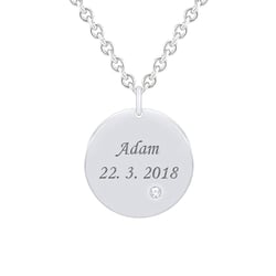 Stříbrný přívěsek s diamantem a s gravírem dle vaší volby Cassius