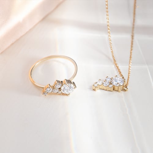 Cluster prsten s lab-grown diamanty Sava