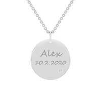 Platinový přívěsek s diamantem a s gravírem dle vaší volby Cassius