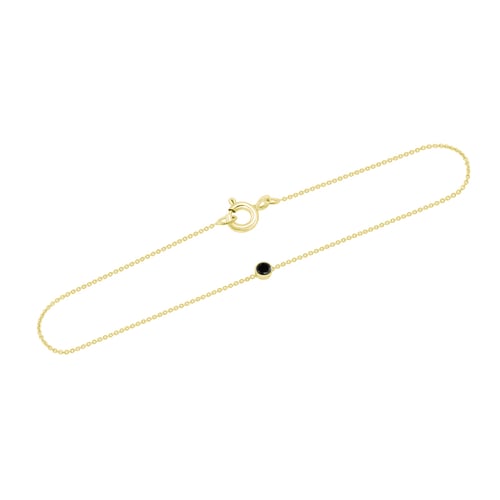 Zlatý minimalistický náramek s černým diamantem Bonato