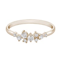 Cluster prsten ze zlata v champagne gold s moissanity Isolde