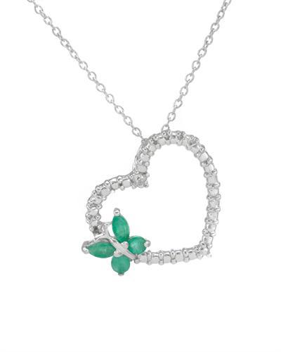 Smaragdový přívěsek motýl