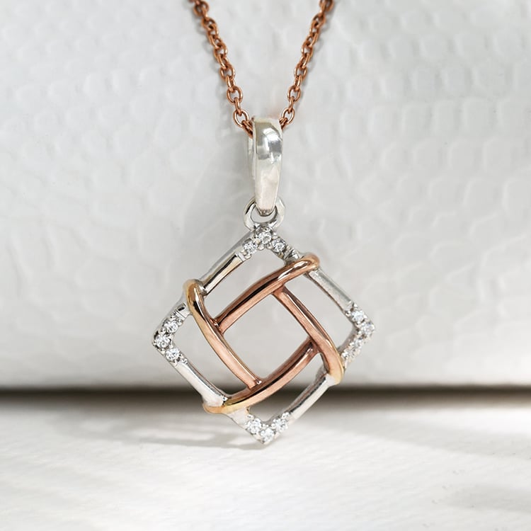 Atypický zlatý náhrdelník s diamanty Rafaele 118378