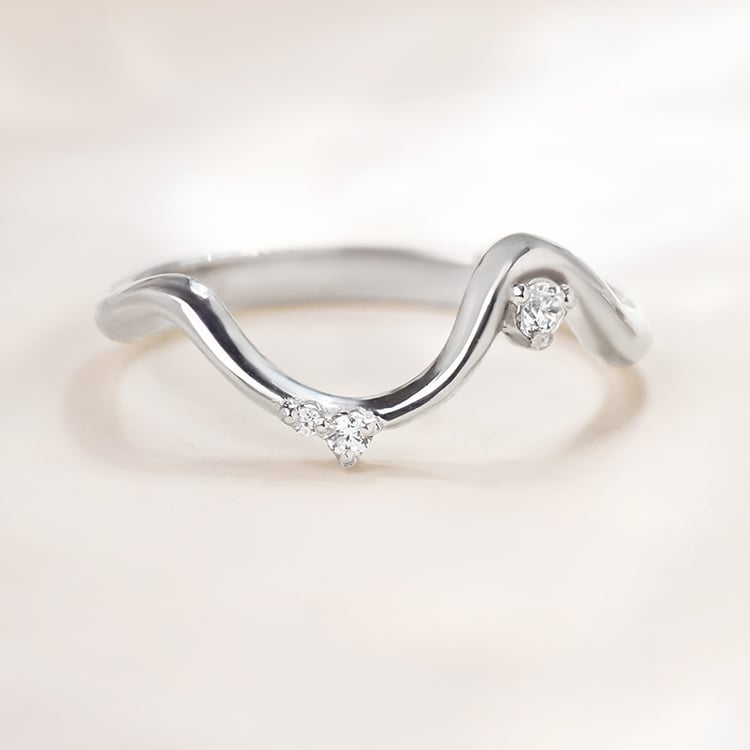 Originální vlnitý snubní prsten 155027