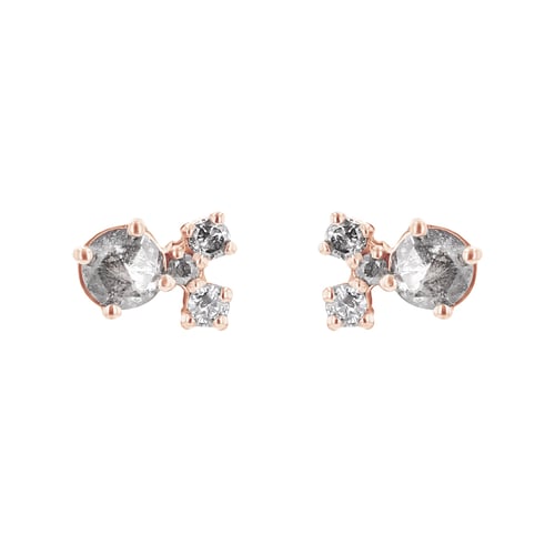 Cluster náušnice se salt and pepper diamanty Kerrie