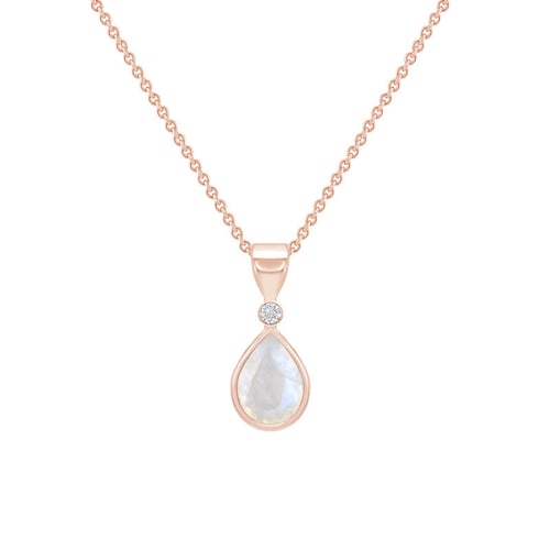 Zlatý přívěsek s měsíčním kamenem a diamantem Moontly