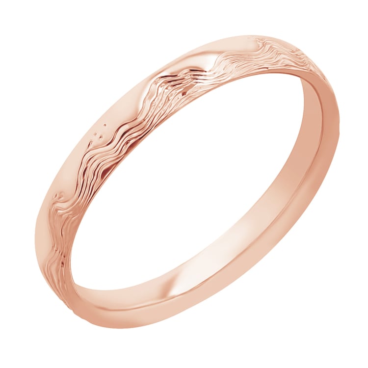 Snubní prsteny s ruční rytinou vln a diamanty Laurien 117253