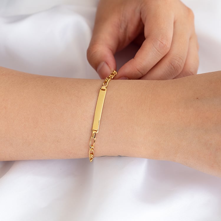 Stříbrný Figaro náramek s gravírem dle vaší volby 124424