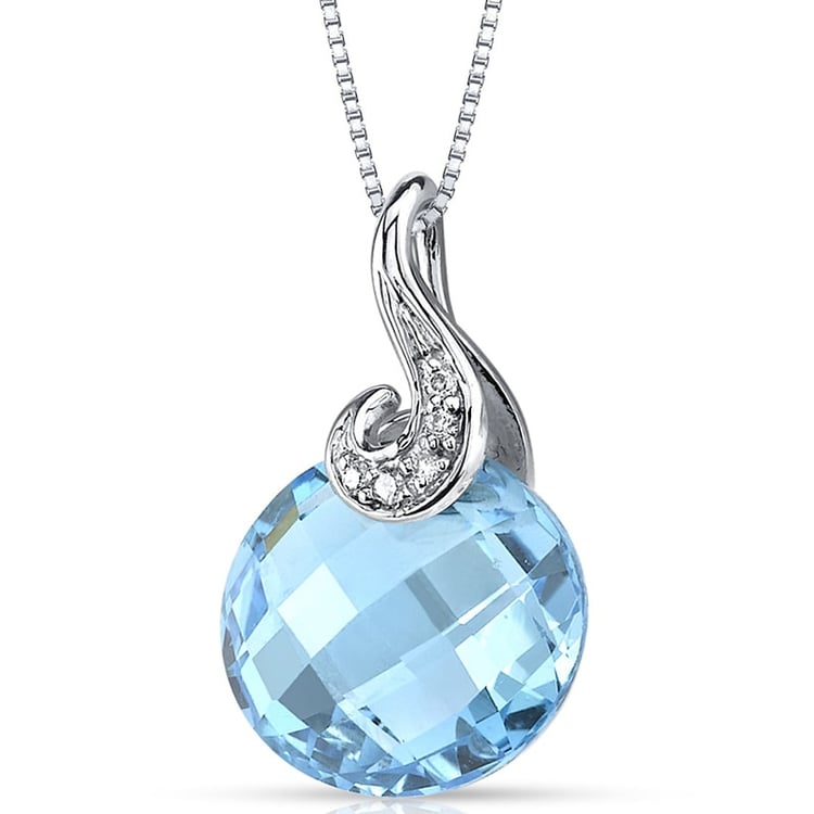 Švýcarský topaz ve zlatém přívěsku s diamanty Vivi