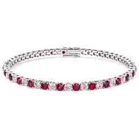 Tenisový náramek s lab-grown rubíny a diamanty Vekic