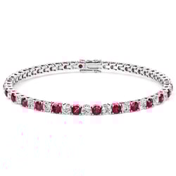 Tenisový náramek s lab-grown rubíny a diamanty Vekic