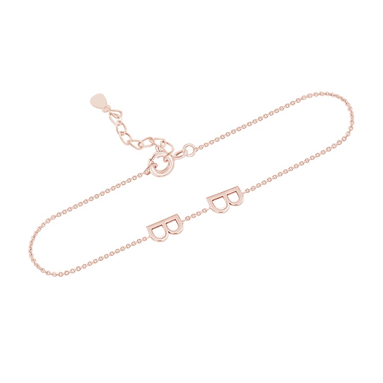 Stříbrný náramek se 2 písmenky podle vaší volby Annika 114770