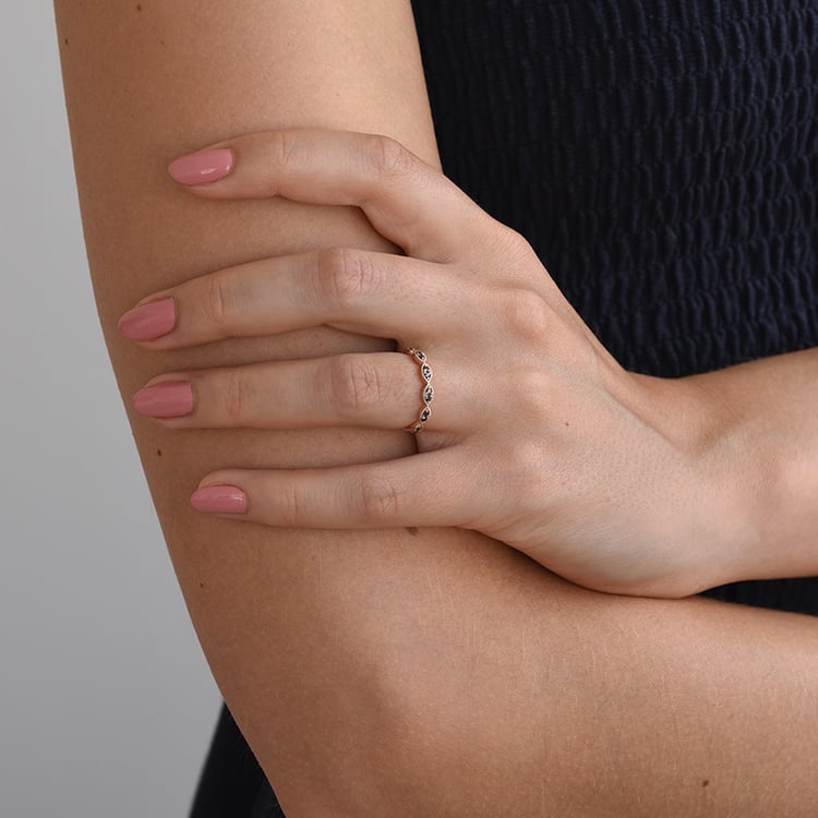 Eternity prsten ze zlata s černými diamanty 67750