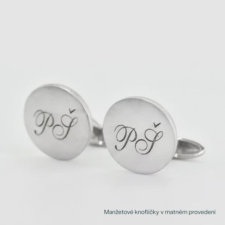 Platinové manžetové knoflíčky s gravírem Sean 165914