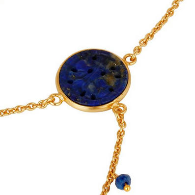 Stříbrný náramek s lapis lazuli 6611