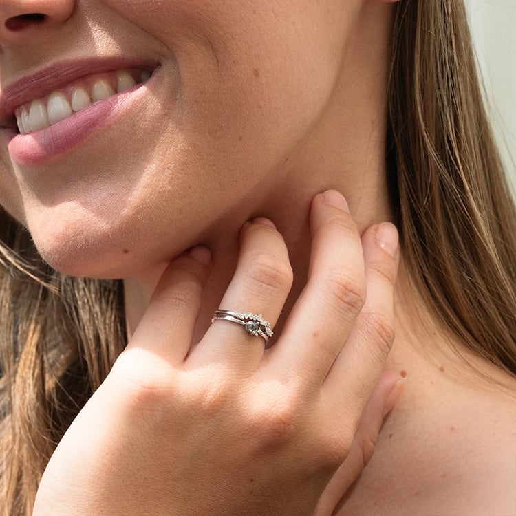 Vykrojený prsten s round lab-grown diamanty Callum 142506