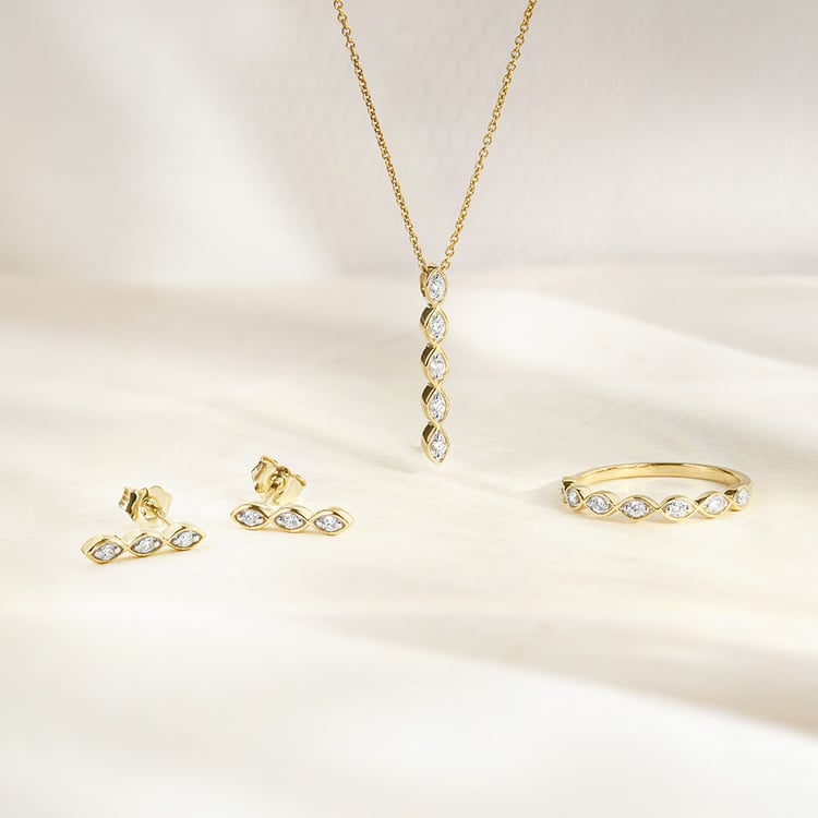 Zlaté náušnice s lab-grown diamanty Monna 163454