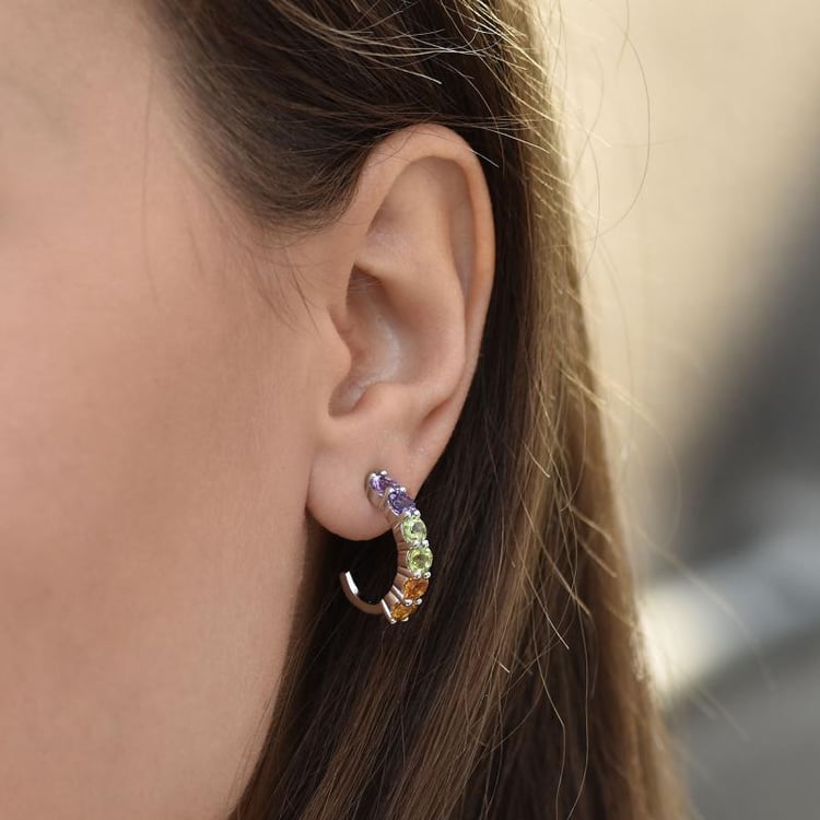 Drahokamové náušnice ze stříbra 35787