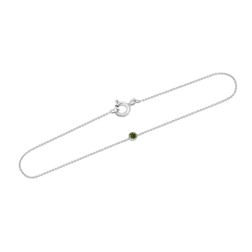 Zlatý minimalistický náramek se zeleným diamantem Bonato
