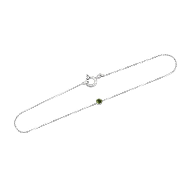 Zlatý minimalistický náramek se zeleným diamantem Gaban 36830