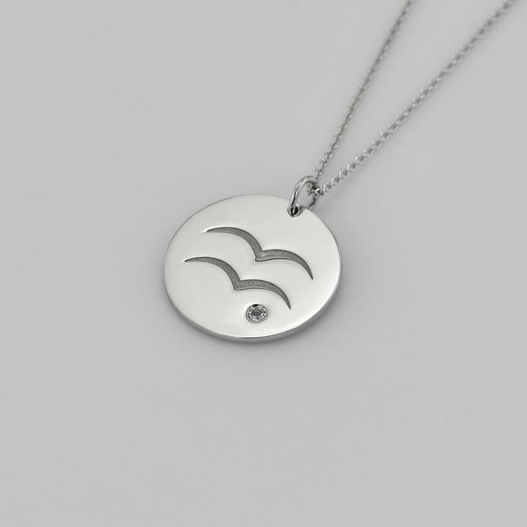 Stříbrný přívěsek se znamením a akvamarínem Vodnář 103397