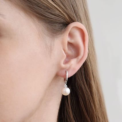 Visací náušnice s perlami a zirkony Usman