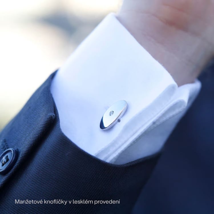 Platinové manžetové knoflíčky s diamanty Obert 165848